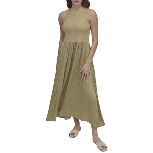 DKNY mix media midi dress