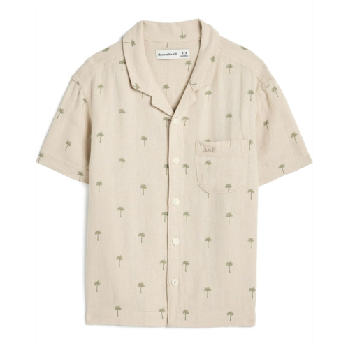 Boys abercrombie kids Linen Camp Shirt (Big Kids)