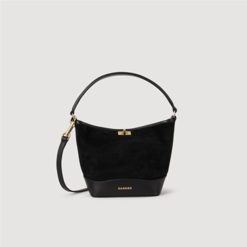 Sandro tangoso mini suede and leather bag