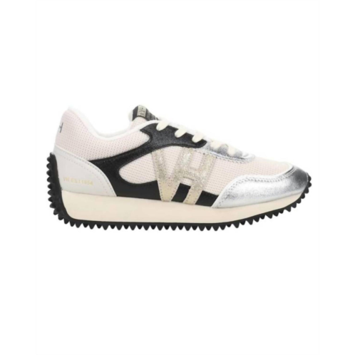 Vintage Havana womens cosmic 13 running sneaker in white/silver/gold