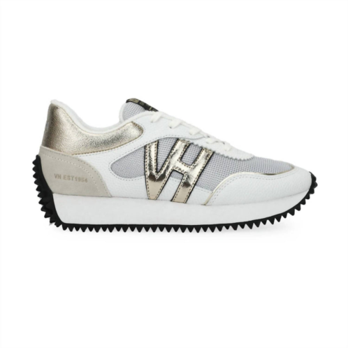 Vintage Havana womens comic sneaker in white pebbled
