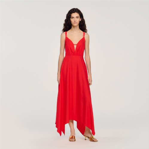 Sandro asymmetric maxi dress
