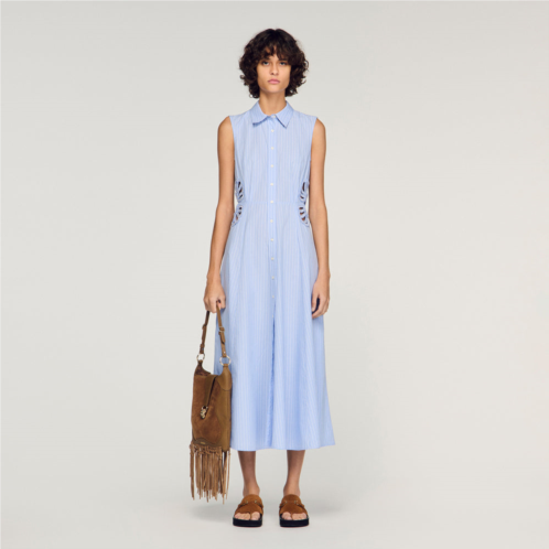 Sandro striped cotton midi dress