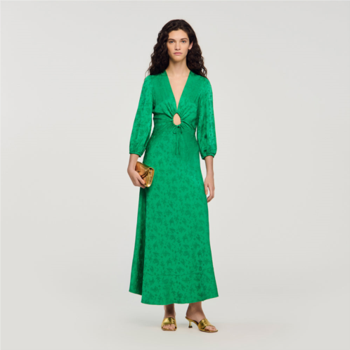 Sandro floral jacquard maxi dress