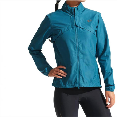 PEARL iZUMi womens quest barrier convertible jacket in ocean blue
