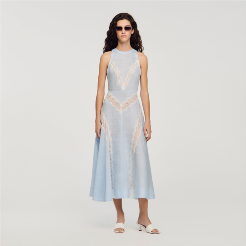 Sandro maxi dress with lace details