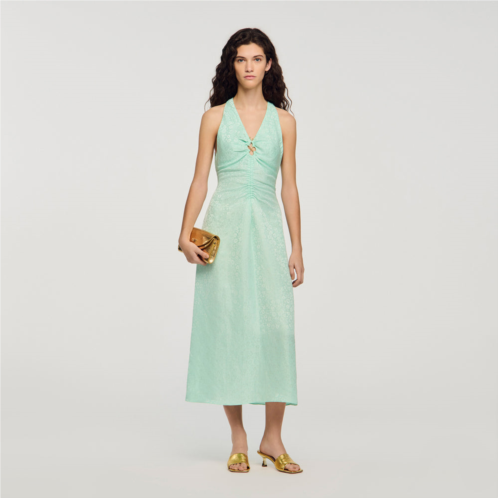 Sandro v-neck floral print maxi dress