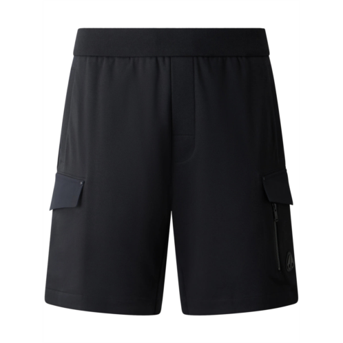 MOOSE KNUCKLES minimalist black shorts with elastic waistband