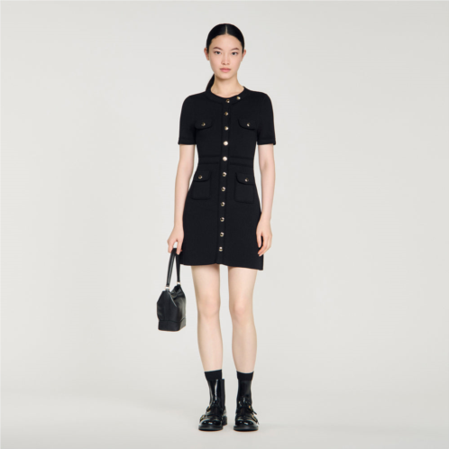 Sandro button-up knit mini dress