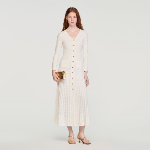 Sandro fancy knit maxi dress
