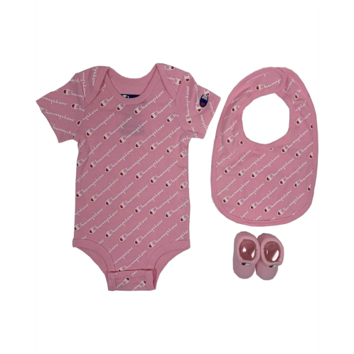 Kids Champion Infant 3-Piece Box Set Includes Body Suit bib or hat and Booties