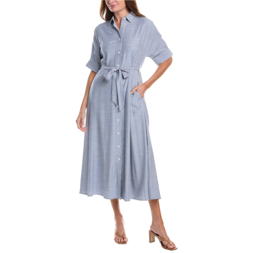 Max Studio arge roll sleeve button front belted shirtdress