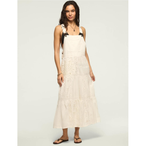 Lucky Brand womens cutwork overall maxi dress