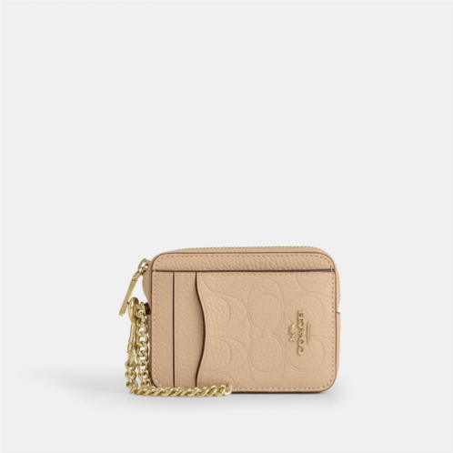 Coach Outlet zip card case in signature leather