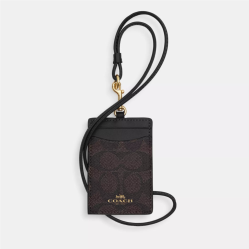 Coach Outlet id lanyard in signaure canvas