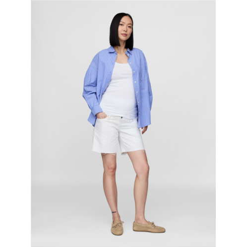 Gap 7 Maternity Full Panel Denim Bermuda Shorts