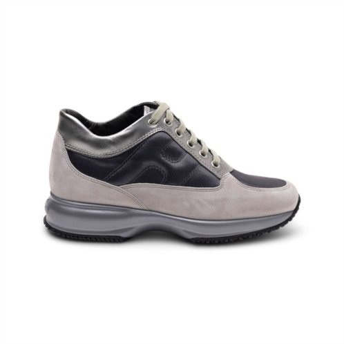 Hogan interactive allacciato metallic-panel suede sneakers