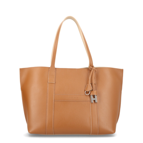 HOGAN script textured calf leather handbag bag