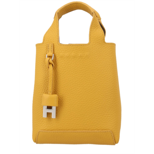 HOGAN neutral structured silhouette letter charm handbag