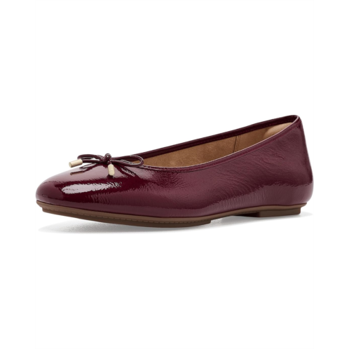 Womens FitFlop Delicato Bow Textured Patent-Leather Ballet Flats