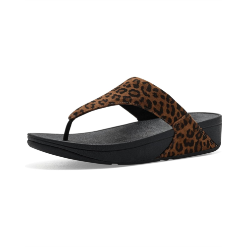 Womens FitFlop Lulu Suede Leopard Toe Post Sandals