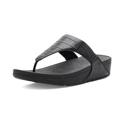 Womens FitFlop Lulu Crocodile Toe Post Sandals