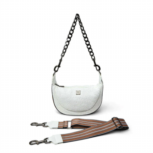 THINK ROYLN womens tiny dancer crossbody bag in white raffia