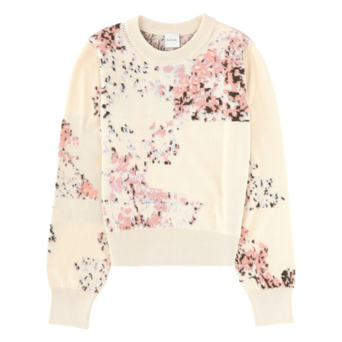PAUL SMITH neutrals abstract floral mohair-blend sweater