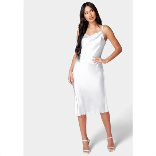 Bebe womens satin midi slip dress