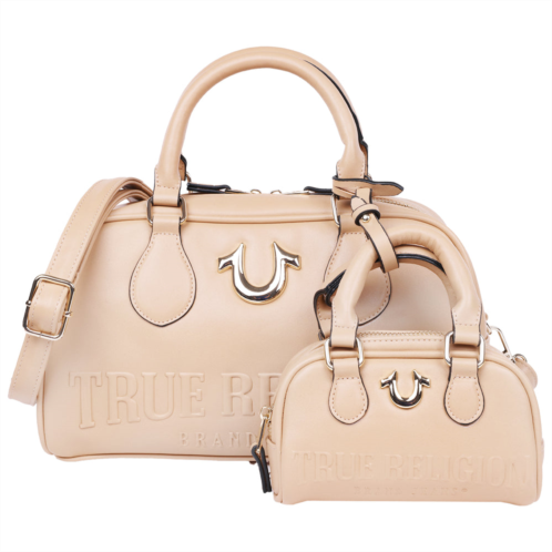 True Religion logo satchel with matching mini bag