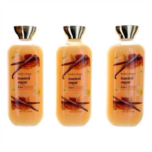 Bodycology toasted sugar by 3 pack 16oz 2 in 1 body wash & bubble bath women