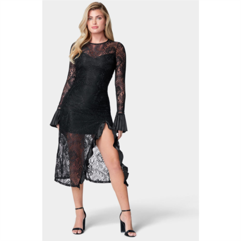 Bebe womens slit lace dress