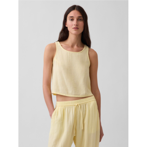 Gap Cotton Gauze Racer Shell Tank Top