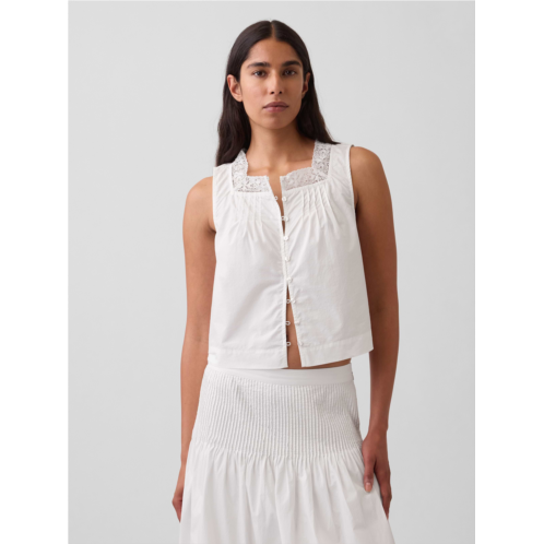 Gap Poplin Pintuck Shell Top