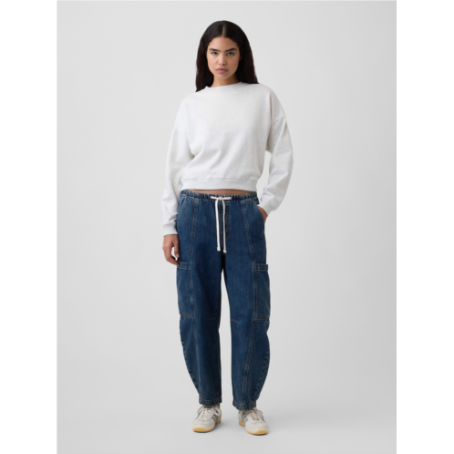 Gap Mid Rise SuperSoft Pull-On Barrel Jeans