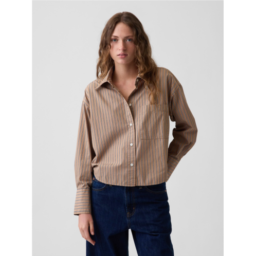 Gap Organic Cotton Poplin Oversized Crop Shirt