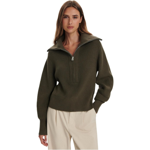 Womens Varley Maura 1/2 Zip Rib Knit