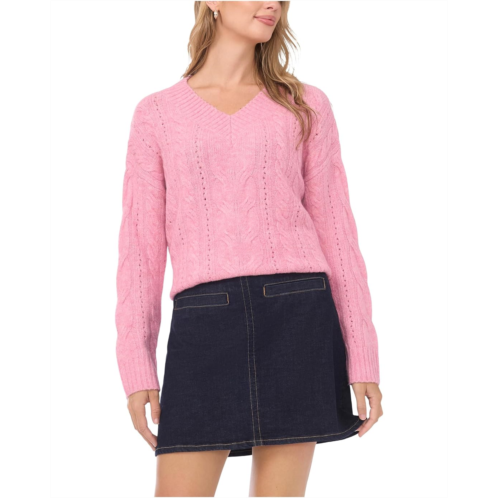 Womens Vince Camuto Cable V-neck