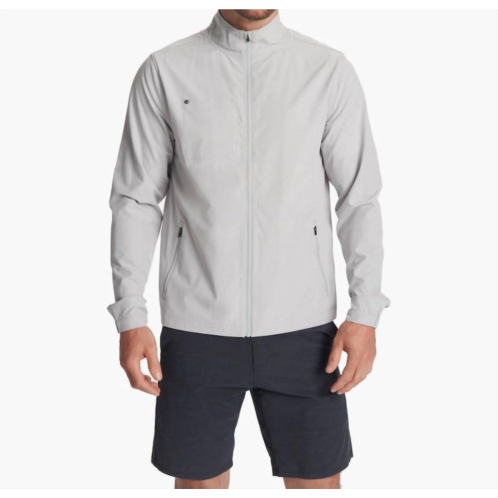 Vuori venture track jacket in platinum linen texture