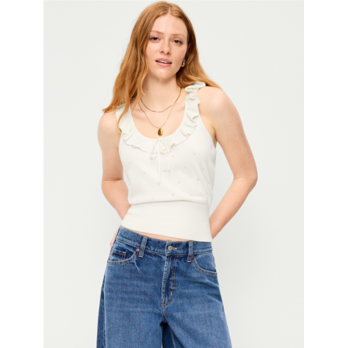 OldNavy SoSoft Cotton Tie-Front Pointelle Tank Top
