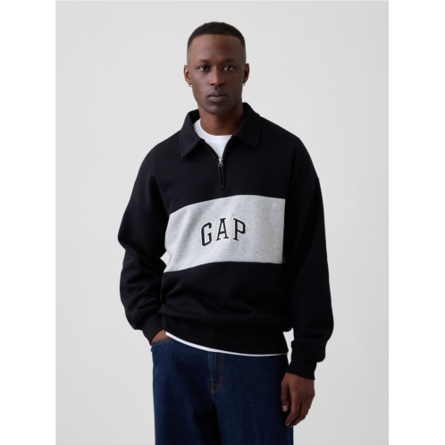 Oversized Gap Logo Quarter-Zip Sweatshirt