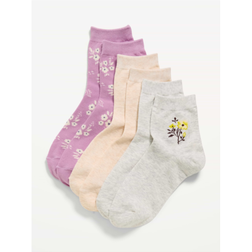 OldNavy Novelty Quarter Crew Socks 3-Pack for Women