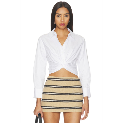 Phebe Twist Longesleeve Cropped Blouse Alice Olivia