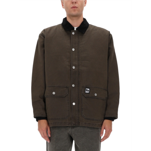 OBEY dark brown norton barn cotton coat