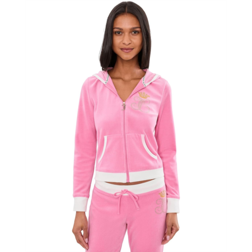 Juicy Couture Heritage Rib Trim Kangaroo Pocket Track Jacket