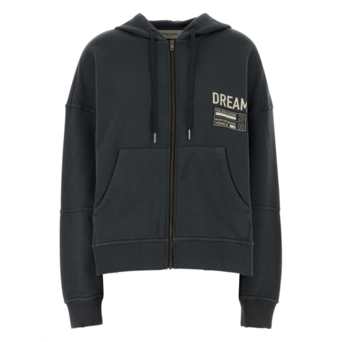 GOLDEN GOOSE zip-fastening anthracite hoodie