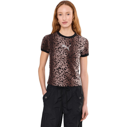 PUMA Essentials Graphics Leo Luxe Bedazzled Slim Fit Tee