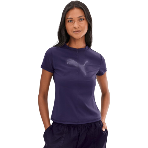 PUMA Dare To Slim Fit Half Zip Graphic Tee