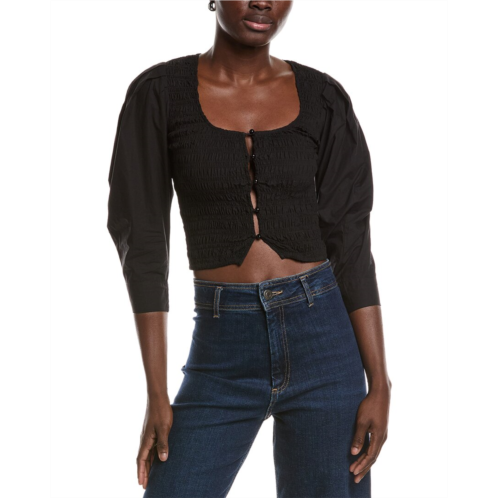 GANNI poplin smock blouse