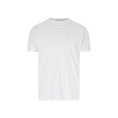 GOLDEN GOOSE white flag lyocell round neck t-shirt